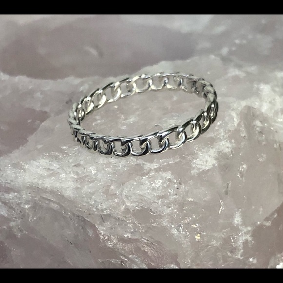 Brand New Silver Chain Link Ring - Size 7 - Picture 4 of 5